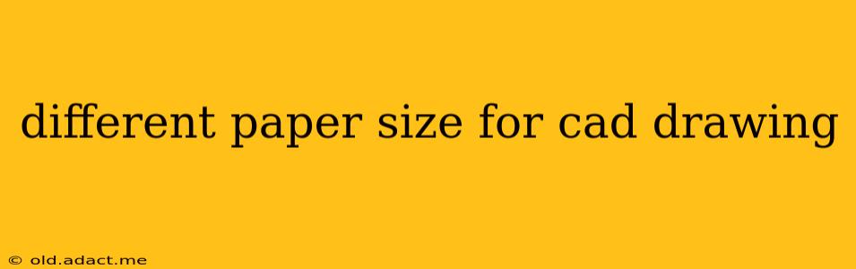 different paper size for cad drawing