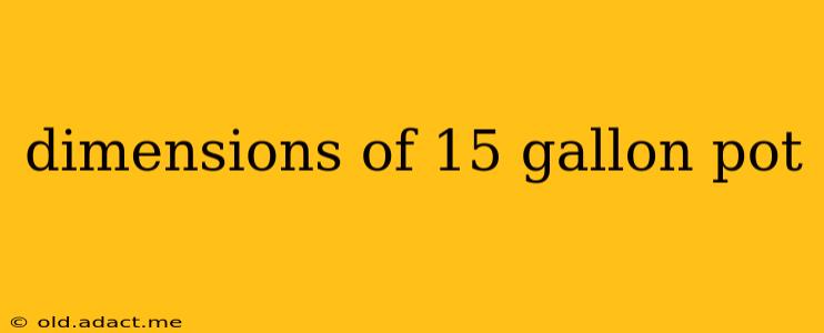dimensions of 15 gallon pot