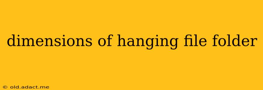 dimensions of hanging file folder