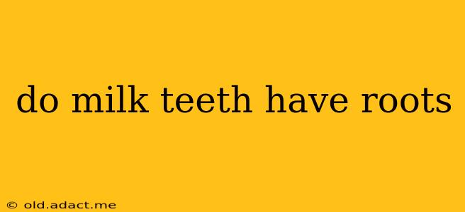 do milk teeth have roots