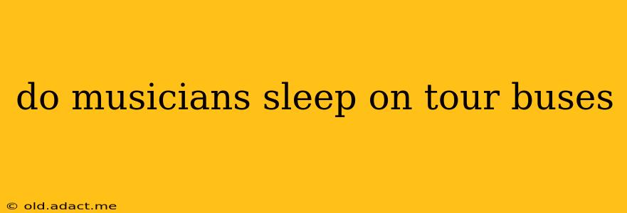do musicians sleep on tour buses