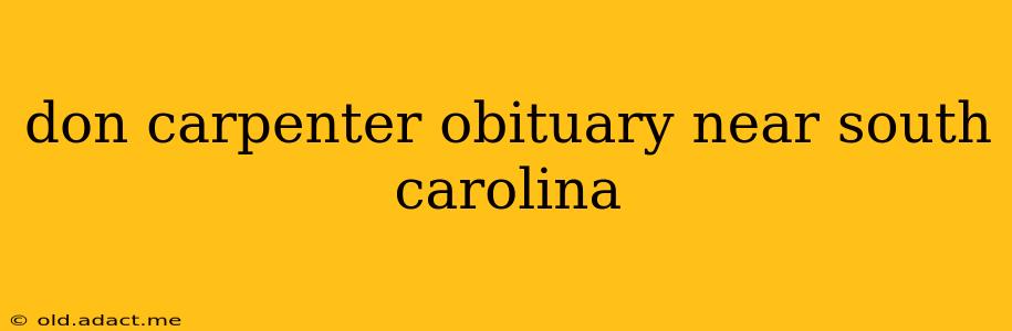 don carpenter obituary near south carolina