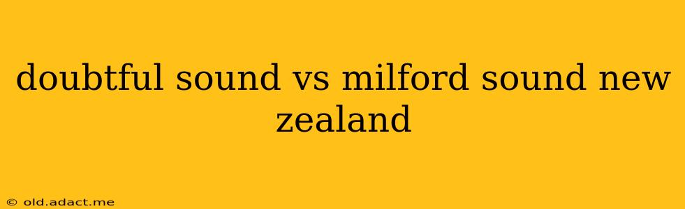 doubtful sound vs milford sound new zealand