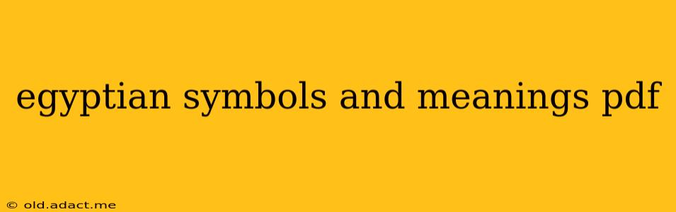 egyptian symbols and meanings pdf