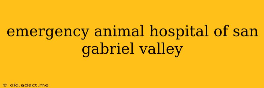 emergency animal hospital of san gabriel valley