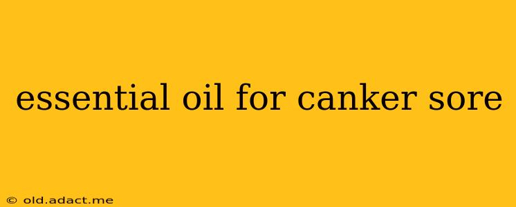 essential oil for canker sore