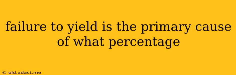 failure to yield is the primary cause of what percentage