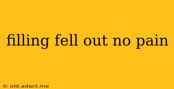 filling fell out no pain