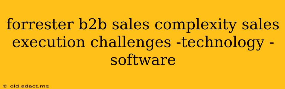 forrester b2b sales complexity sales execution challenges -technology -software