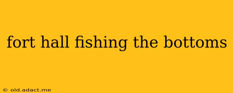 fort hall fishing the bottoms