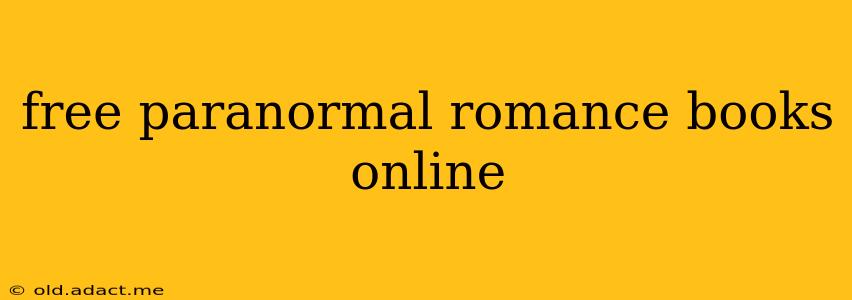 free paranormal romance books online