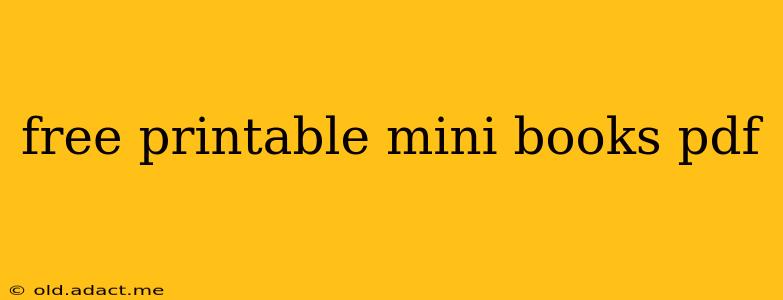 free printable mini books pdf