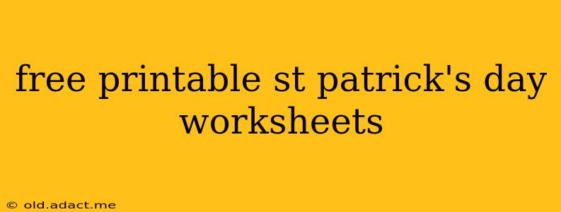 free printable st patrick's day worksheets