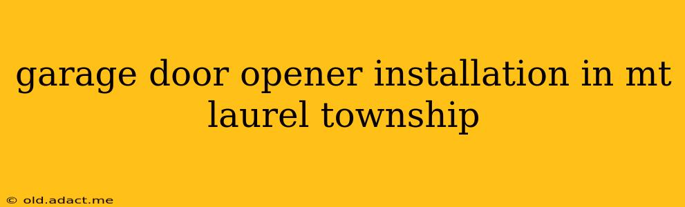 garage door opener installation in mt laurel township