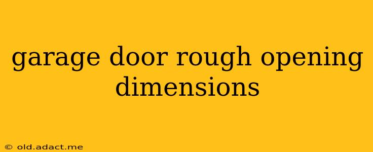 garage door rough opening dimensions