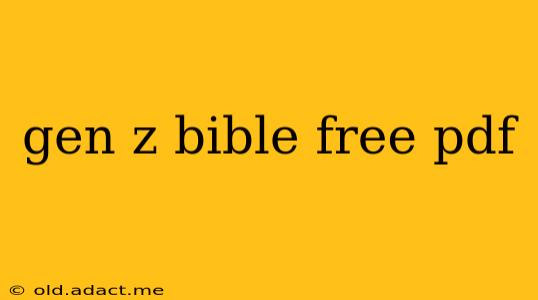 gen z bible free pdf