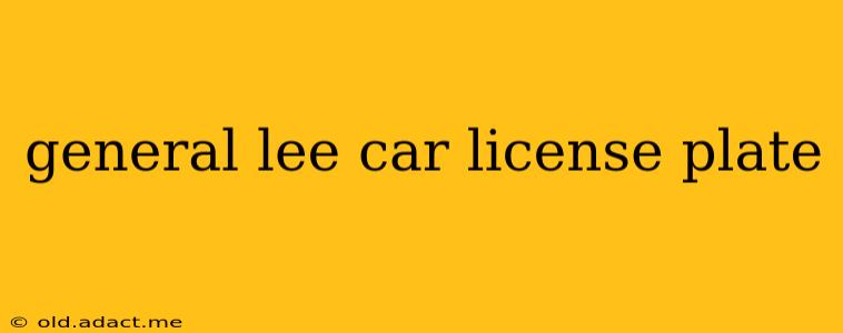 general lee car license plate