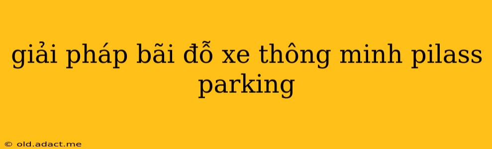 giải pháp bãi đỗ xe thông minh pilass parking