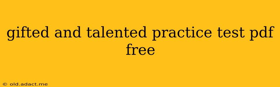 gifted and talented practice test pdf free