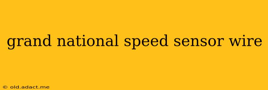 grand national speed sensor wire