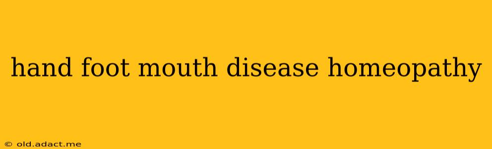 hand foot mouth disease homeopathy
