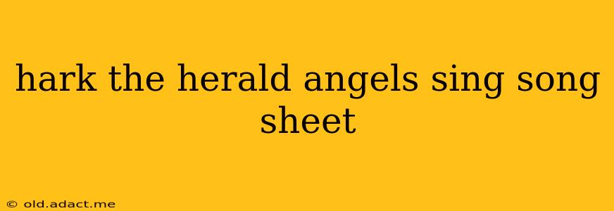 hark the herald angels sing song sheet