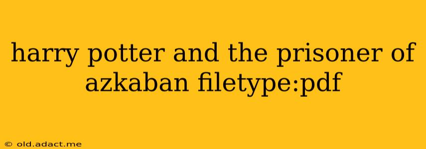 harry potter and the prisoner of azkaban filetype:pdf