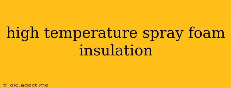 high temperature spray foam insulation