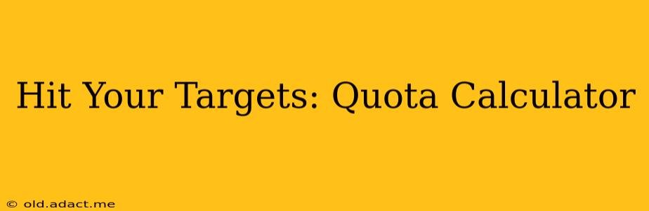 Hit Your Targets: Quota Calculator