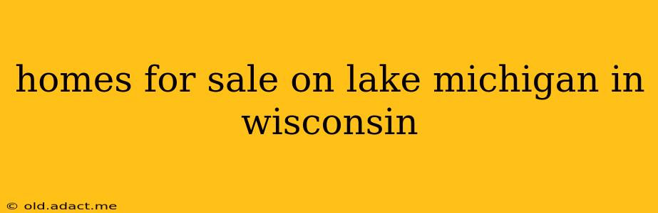 homes for sale on lake michigan in wisconsin