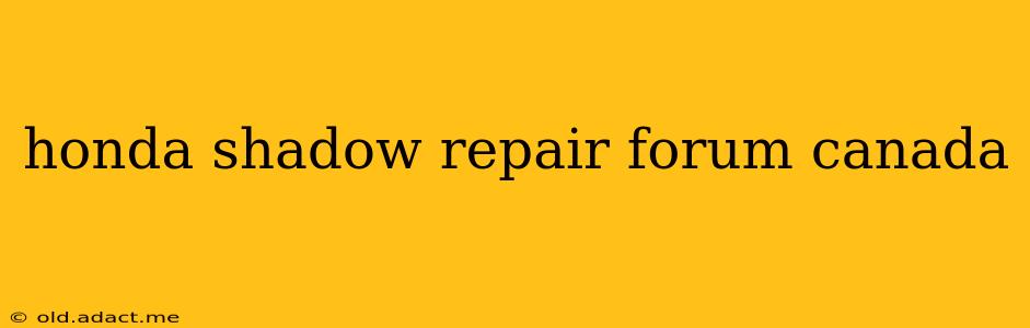 honda shadow repair forum canada