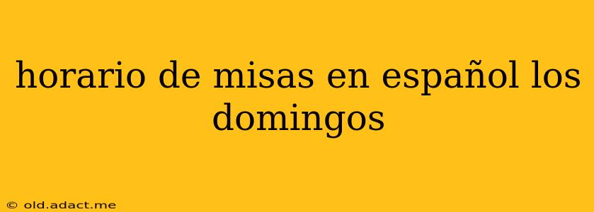 horario de misas en español los domingos