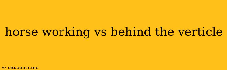 horse working vs behind the verticle