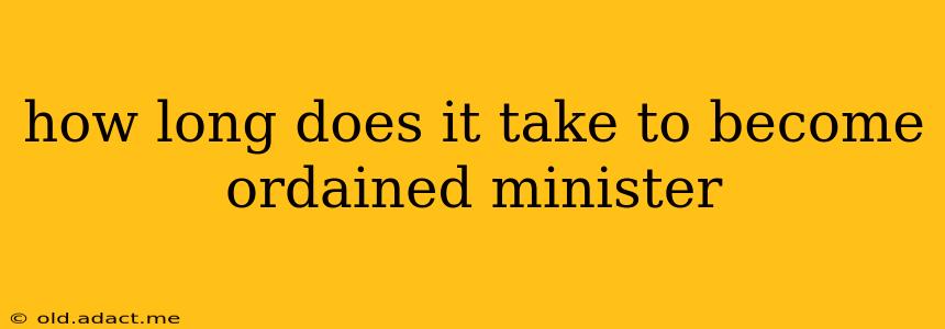 how long does it take to become ordained minister