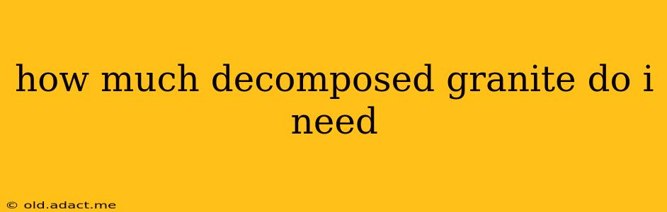how much decomposed granite do i need