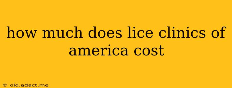 how much does lice clinics of america cost