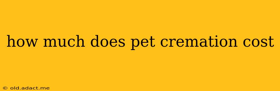 how much does pet cremation cost