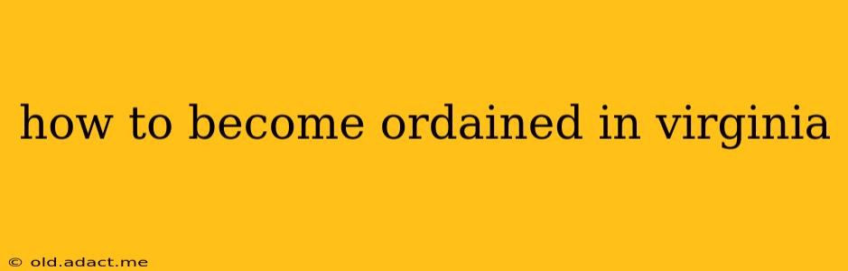 how to become ordained in virginia