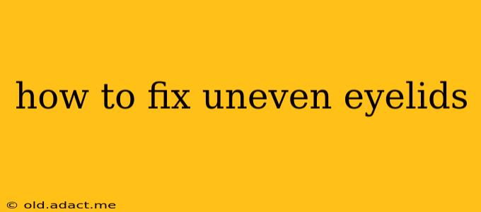 how to fix uneven eyelids