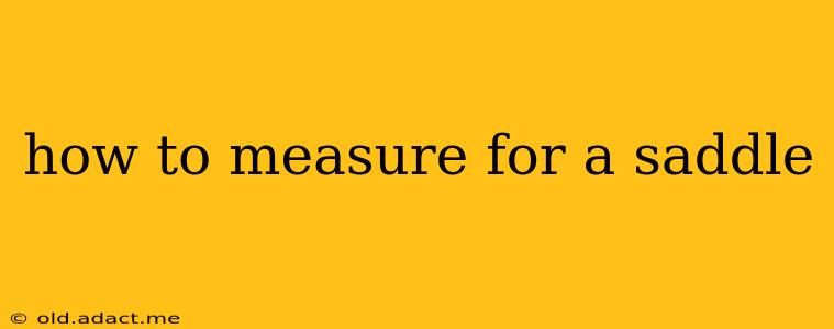 how to measure for a saddle