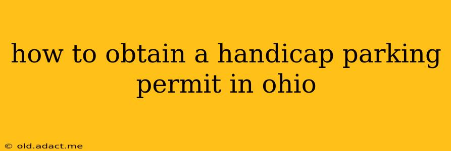how to obtain a handicap parking permit in ohio