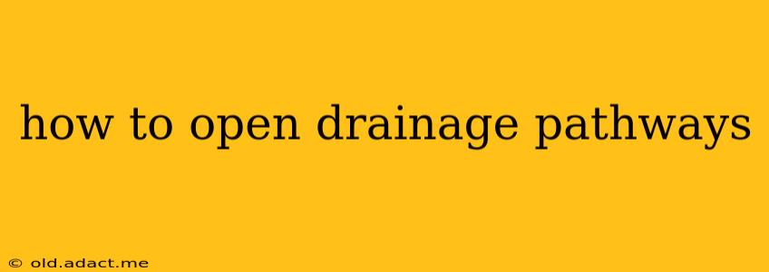 how to open drainage pathways