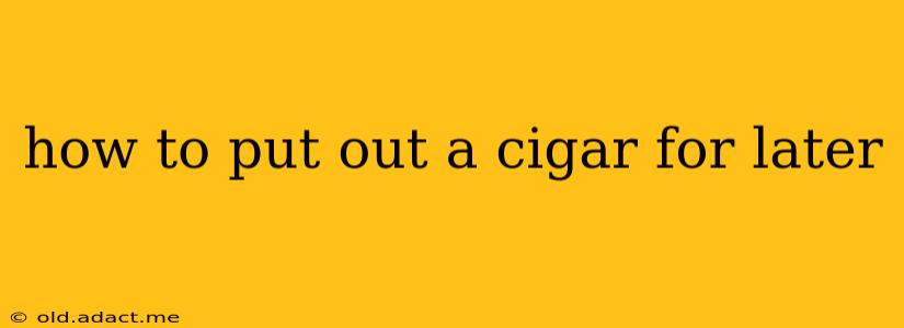 how to put out a cigar for later
