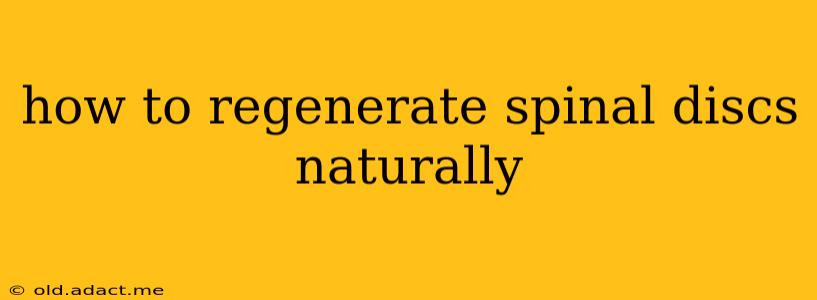 how to regenerate spinal discs naturally