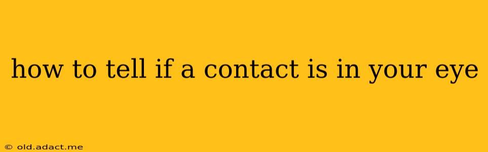 how to tell if a contact is in your eye