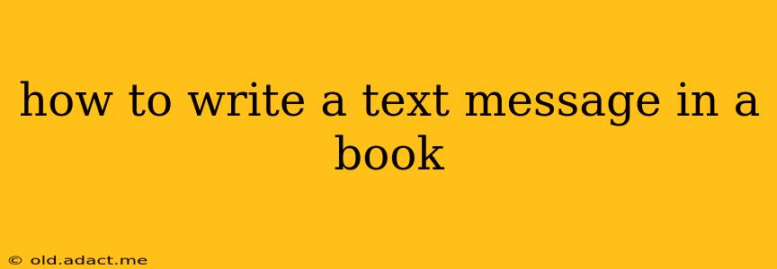 how to write a text message in a book