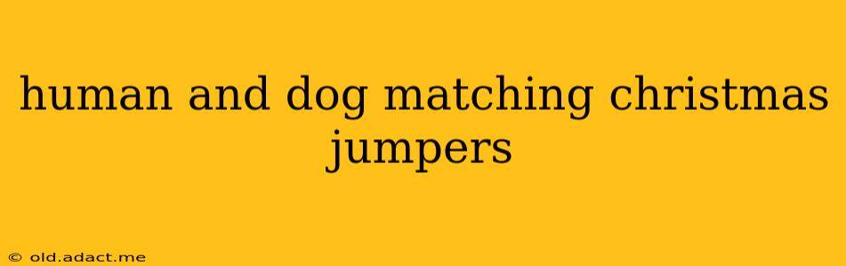 human and dog matching christmas jumpers
