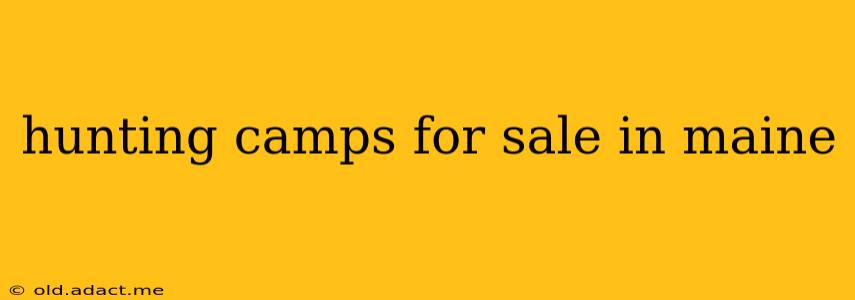 hunting camps for sale in maine