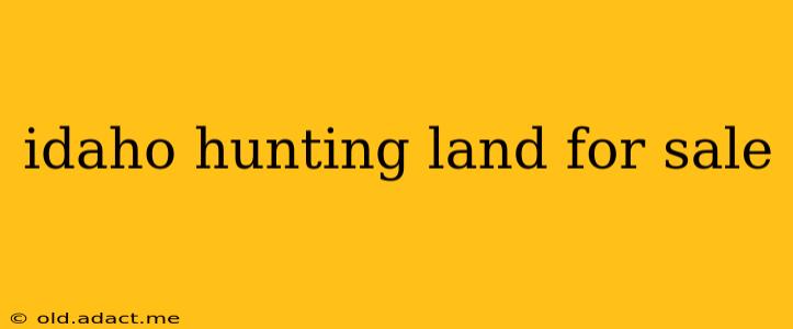 idaho hunting land for sale