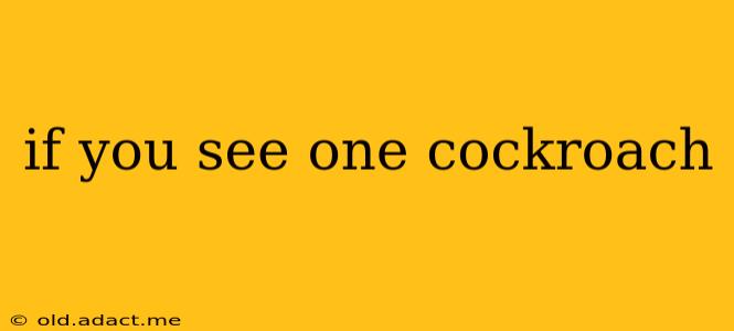 if you see one cockroach